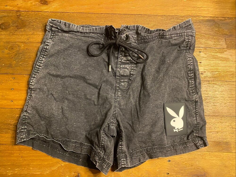 Playboy x Pacsun Small swim shorts trunks bottoms grey bunny swimwear